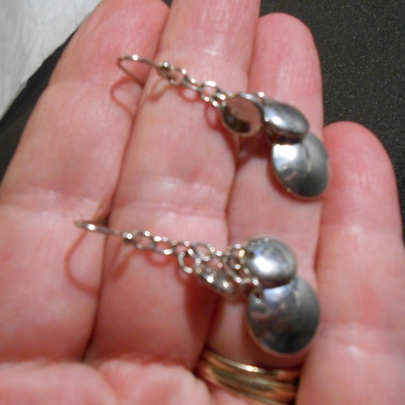 Two Pair Silver Dangle Earrings - Picture 6 of 6